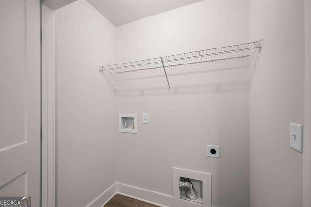 washroom featuring hookup for an electric dryer and washer hookup