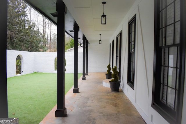 view of patio with covered porch