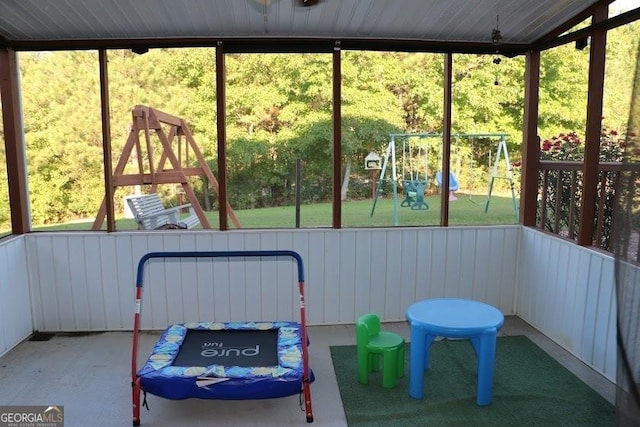 view of sunroom