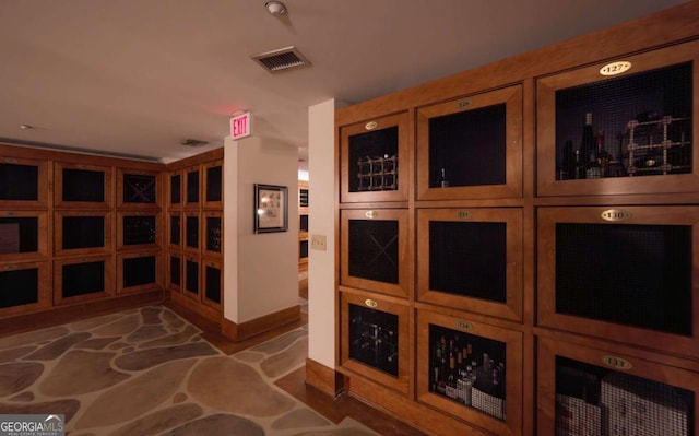 view of wine cellar