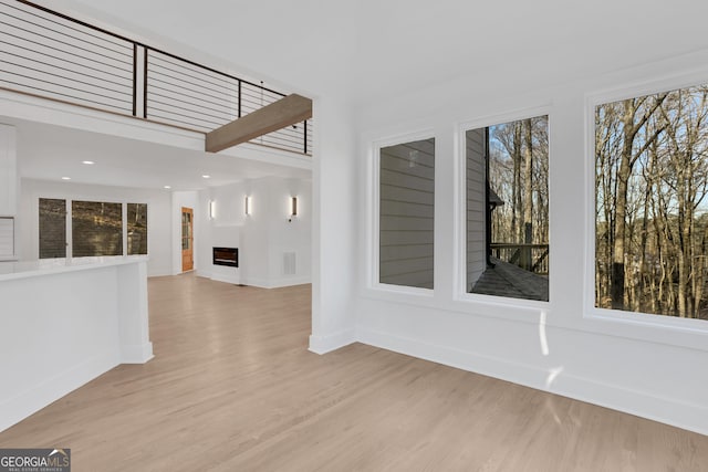 interior space with light hardwood / wood-style flooring