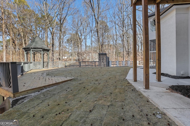 view of yard featuring a gazebo