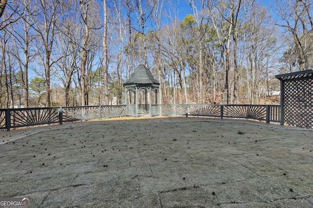 view of yard with a gazebo