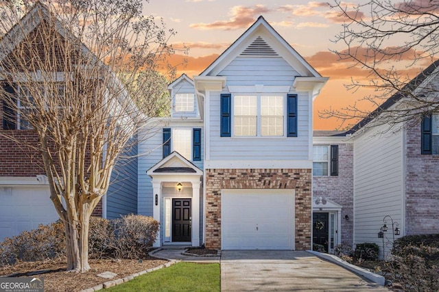 front facade featuring a garage