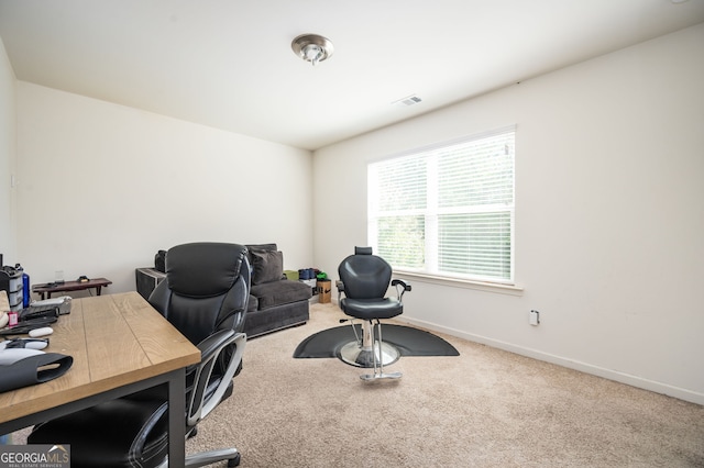 office area with carpet