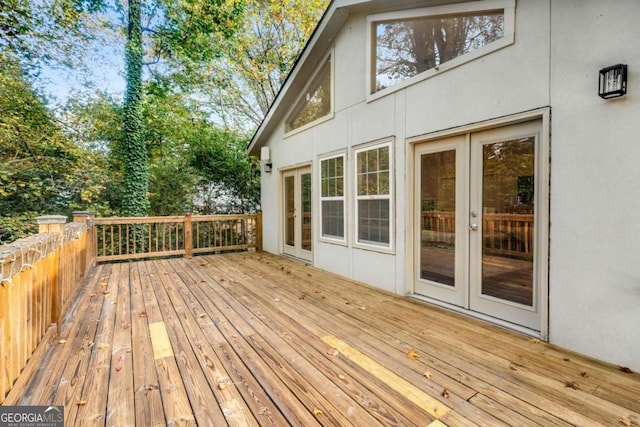 deck with french doors