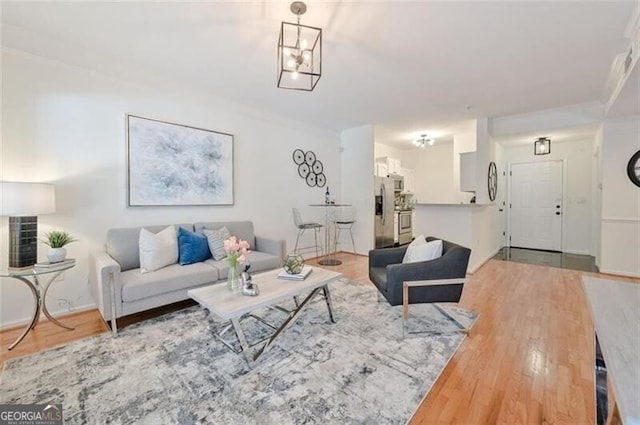 living room featuring hardwood / wood-style flooring