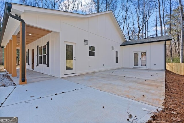 back of house with a patio area and french doors