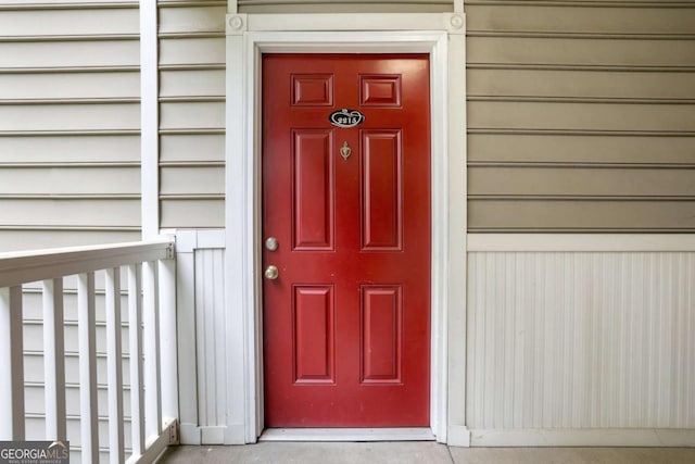 view of doorway to property