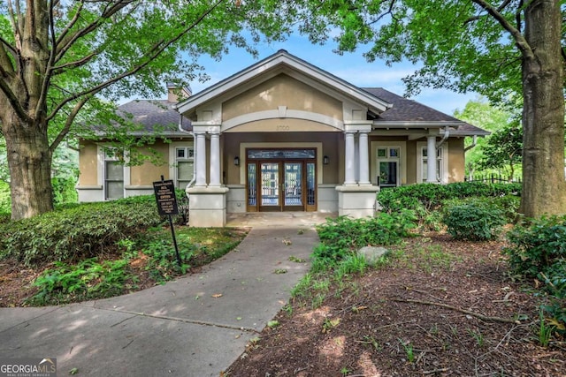 view of front of house with french doors