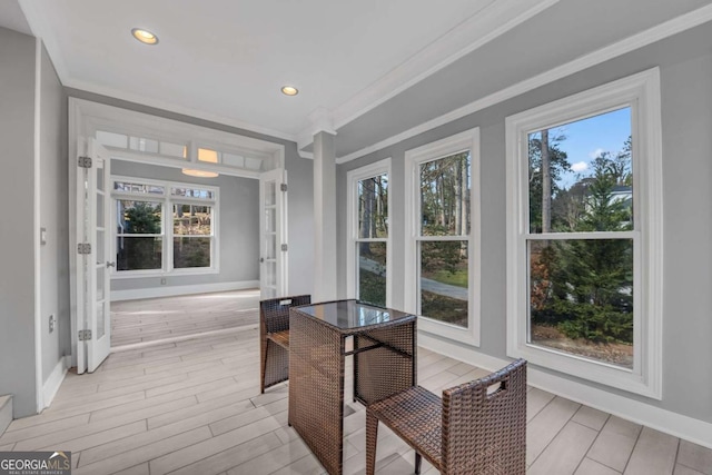 view of sunroom