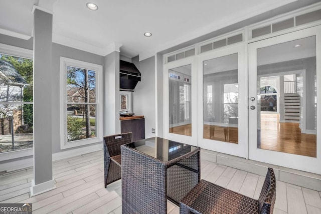 sunroom / solarium with french doors