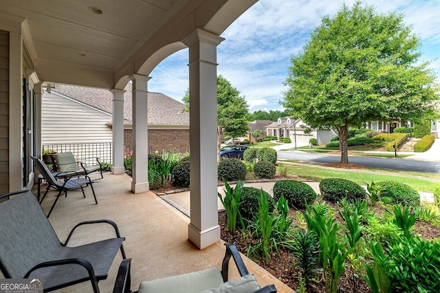 view of patio with a porch