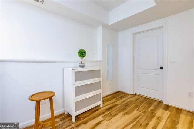 hall featuring light hardwood / wood-style floors