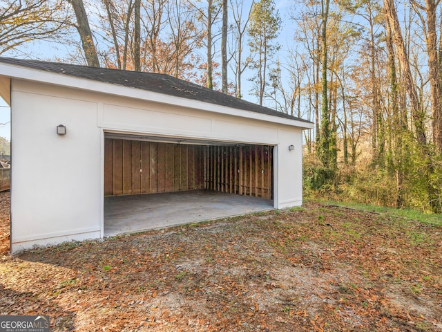 view of garage