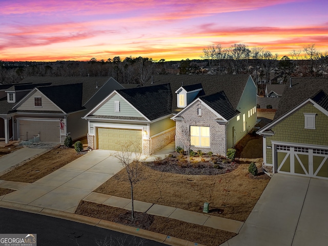 craftsman-style house with a garage