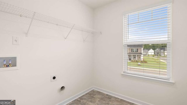 laundry area featuring washer hookup and electric dryer hookup