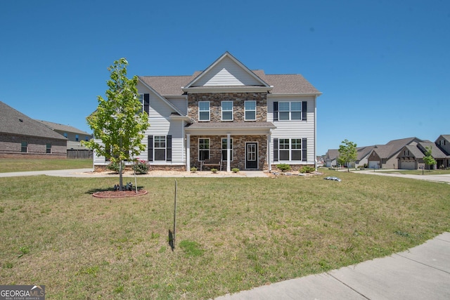 view of front of property with a front yard