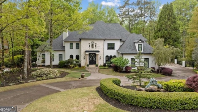 view of french country home