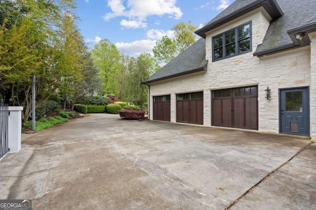 view of garage