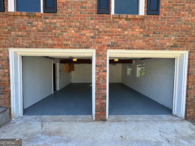 view of garage