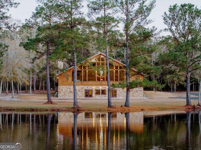 view of community featuring a water view