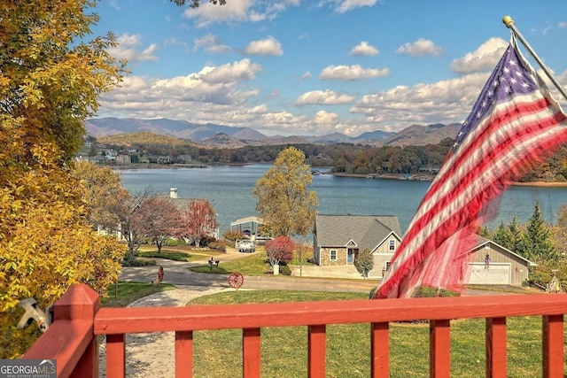 property view of water with a mountain view