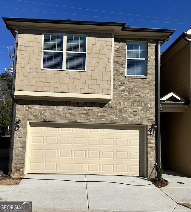 view of front property with a garage