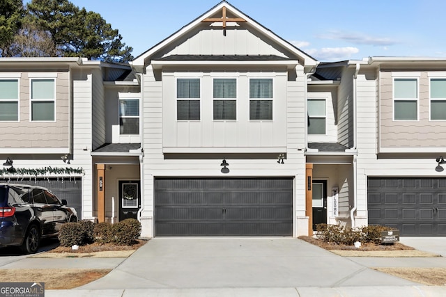 view of property with a garage