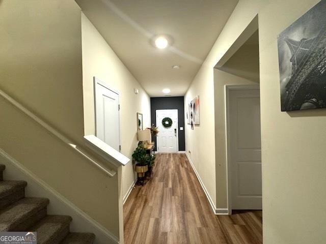 hall featuring hardwood / wood-style flooring