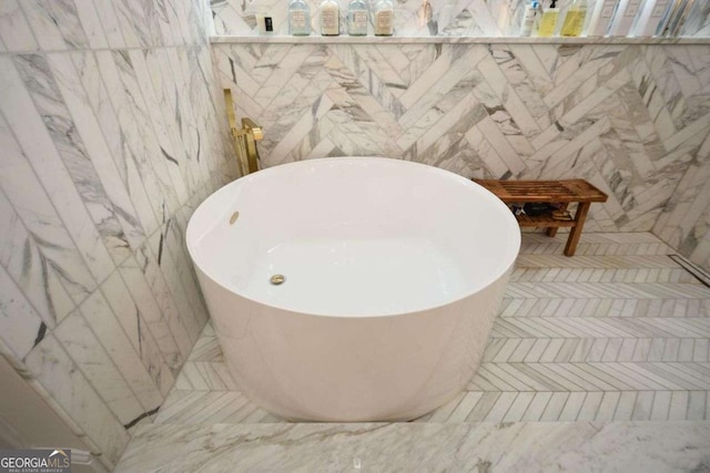 interior details featuring a tub