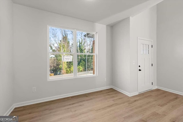 empty room featuring light wood-type flooring