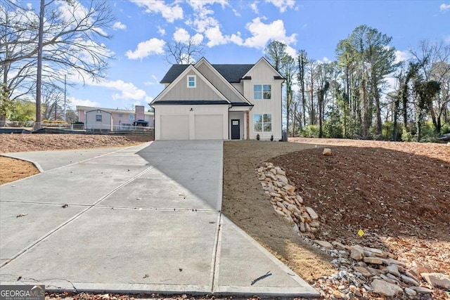 view of side of home with a garage