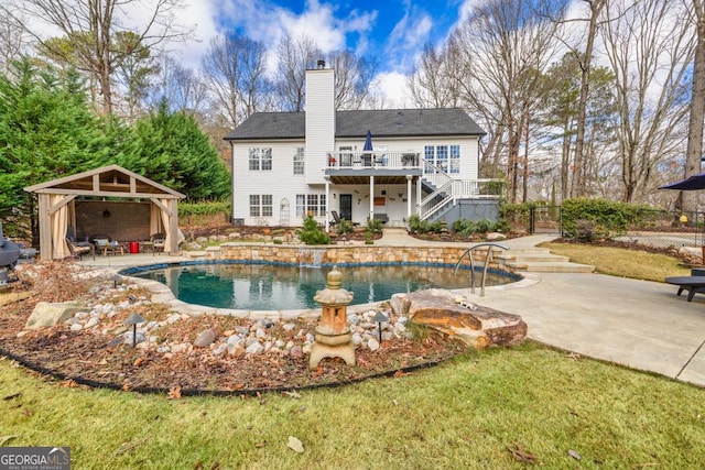 view of pool with a gazebo and a patio area