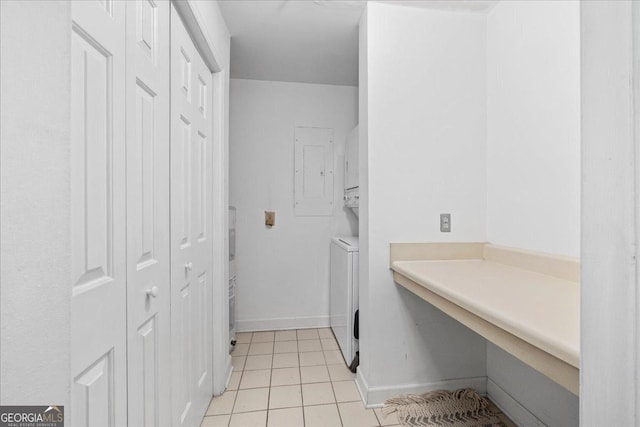 washroom with light tile patterned floors