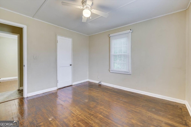 711 Stone Ave, Waynesboro, GA 30830 - spare room with ceiling fan and dark hardwood / wood-style flooring