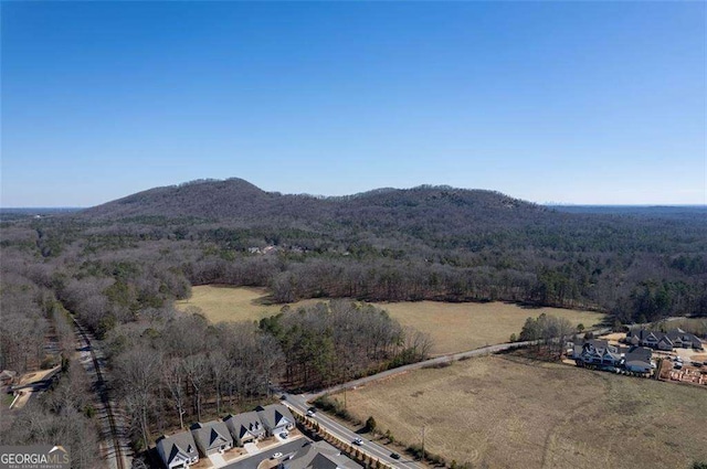 bird's eye view with a mountain view