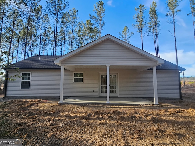 back of house featuring a patio area