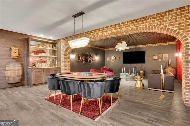 recreation room featuring wood-type flooring