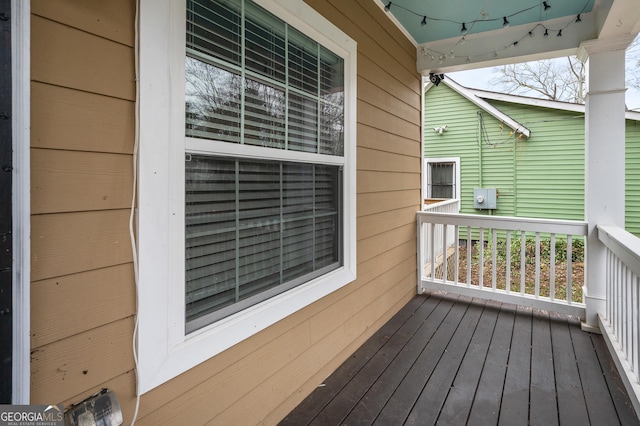 wooden deck with a porch