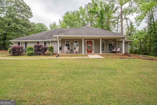 306 Washington Way, Lagrange, GA 30240 - ranch-style home with a front lawn and covered porch
