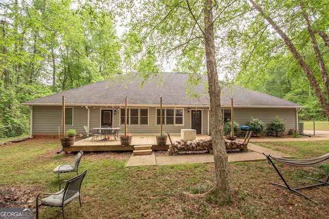 306 Washington Way, Lagrange, GA 30240 - rear view of house with a chimney and a deck