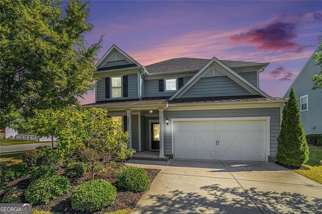 view of front of house featuring a garage