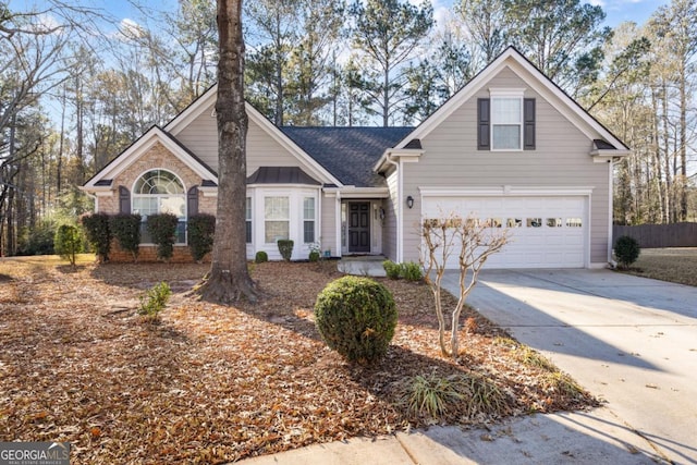 view of front property with a garage