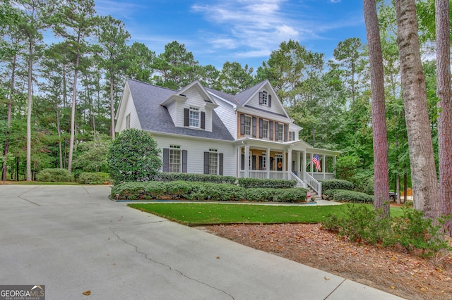 view of front of house featuring covered porch