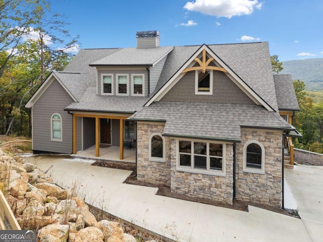 view of front of property with a patio