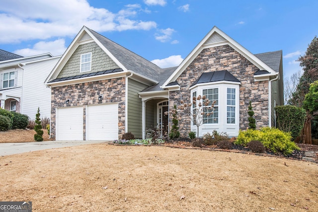 view of front of house with a garage