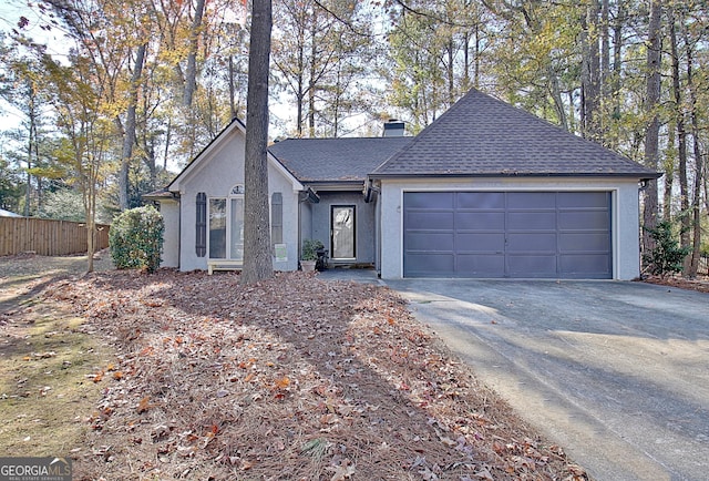 view of front of house with a garage