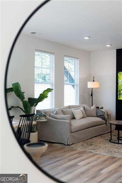 living room featuring hardwood / wood-style floors