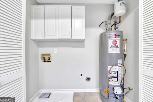 utility room featuring water heater